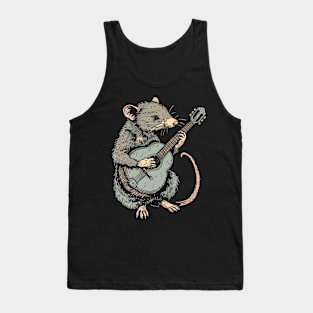 Weird Trash Kitty Guitar Possum Possum Love Animal Tank Top